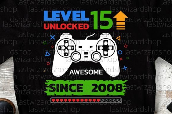 Birthday Boy Gamer Level Up 15 Svg Graphics for Crafts