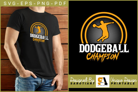 Dodgeball Champion Sublimation Graphic for Crafts & Graphics