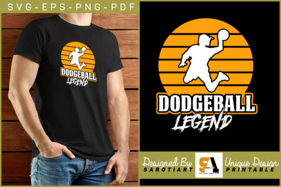 Dodgeball Legend Sublimation Design SVG for Graphics & Crafts