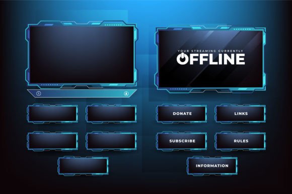 Futuristic Gaming Screen Panel Vector for Graphics and Graphic Templates