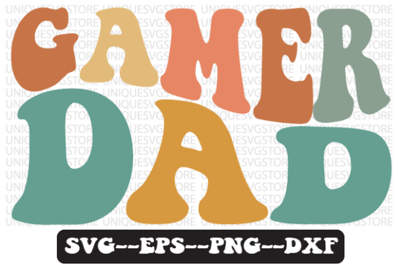 Gamer Dad Retro Wavy Svg Design for Crafts and Graphics