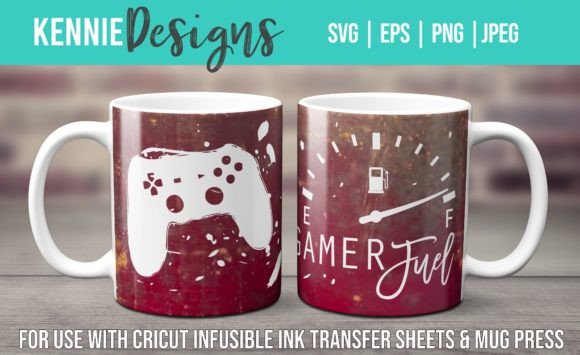 Gamer Fuel Infusible Ink Mug Wrap SVG for Crafts and Graphics
