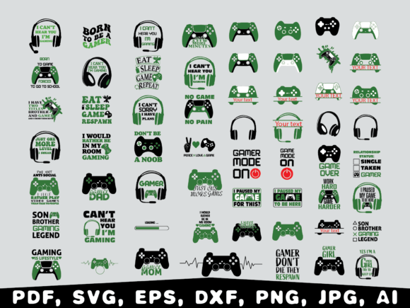 Gamer Svg Bundle, Gaming Svg for Graphics and Illustrations