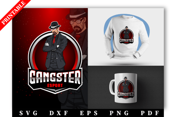 Gangster Mascot Logo SVG for Crafts and Graphics