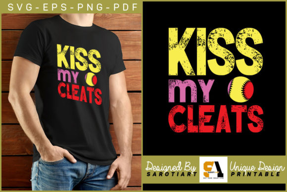 Kiss My Cleats Softball Game Design SVG for Crafts and Graphics