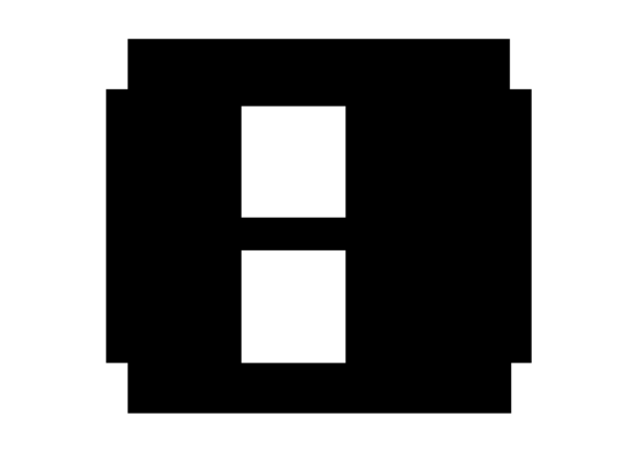 Mono Blocky Bitmap Letter B for Graphics and Crafts