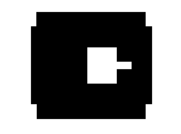 Mono Blocky Bitmap Letter D for Graphics and Crafts