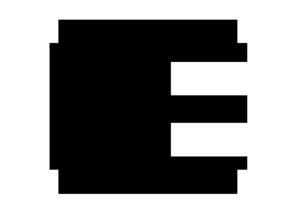Mono Blocky Bitmap Letter E for Graphics and Crafts