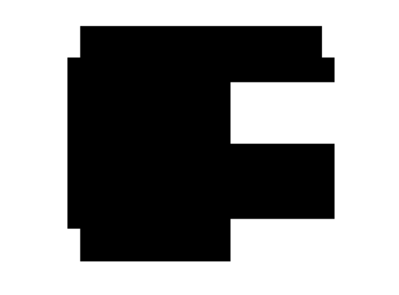 Mono Blocky Bitmap Letter F Review for Graphics and Crafts