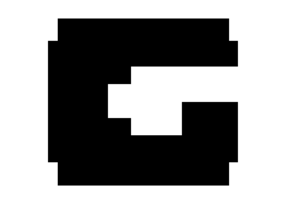 Mono Blocky Bitmap Letter G for Graphics and Crafts