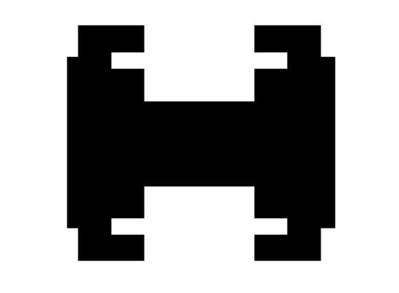Mono Blocky Bitmap Letter H Graphics for Crafts and Publishing