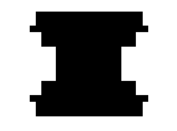 Mono Blocky Bitmap Letter I for Graphics and Crafts