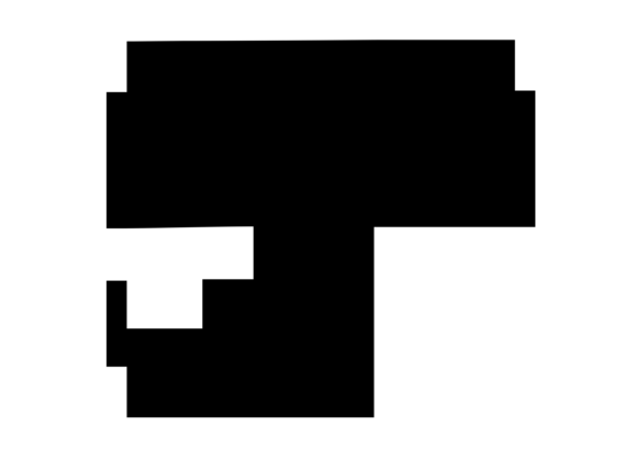 Mono Blocky Bitmap Letter J for Graphics and Crafts