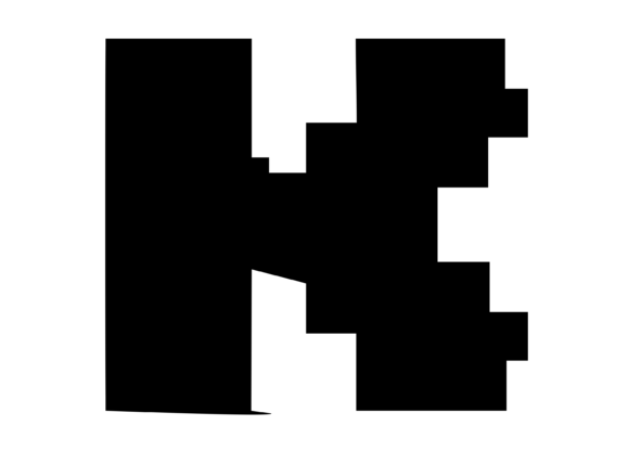 Mono Blocky Bitmap Letter K for Graphics and Crafts