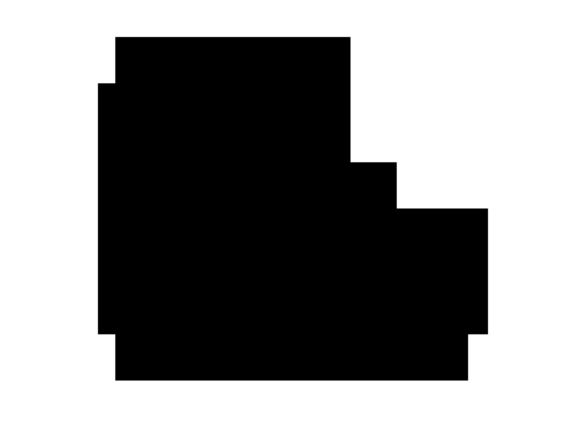 Mono Blocky Bitmap Letter L for Graphics and Crafts