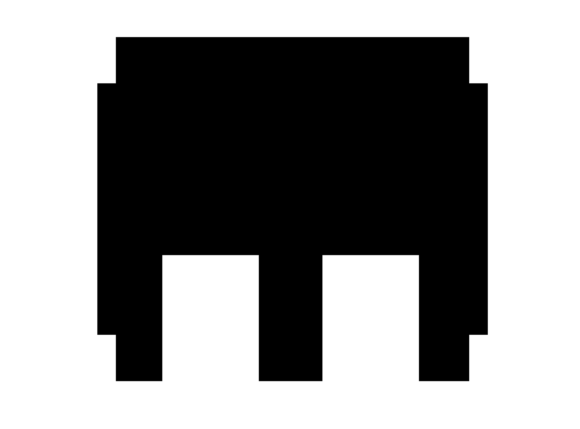 Mono Blocky Bitmap Letter M Graphics for Crafts