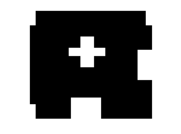 Mono Blocky Bitmap Letter Q for Graphics and Crafts