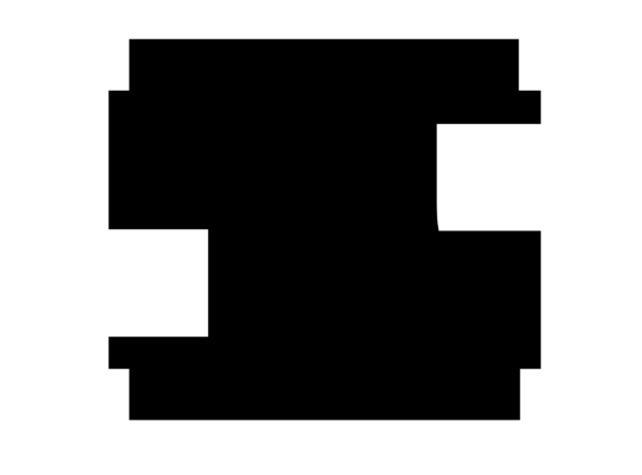 Mono Blocky Bitmap Letter S Graphics for Crafts