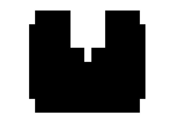 Mono Blocky Bitmap Letter U for Graphics and Crafts