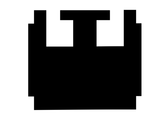 Mono Blocky Bitmap Letter W Graphics for Crafts