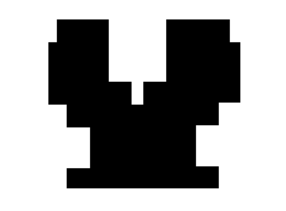 Mono Blocky Bitmap Letter Y for Graphics and Crafts