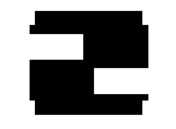Mono Blocky Bitmap Number 2 Two Graphics for Crafts