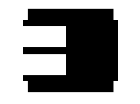 Mono Blocky Bitmap Number 3 for Crafts and Graphics