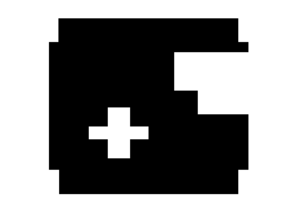 Mono Blocky Bitmap Number 6 Six for Graphics and Crafts
