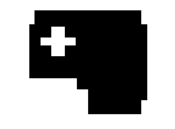 Mono Blocky Bitmap Number 9 for Graphics and Crafts