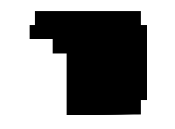 Mono Blocky Bitmap Number One 1 for Graphics and Crafts
