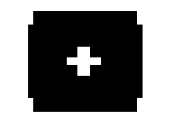 Mono Blocky Bitmap Number Zero 0 for Graphics and Crafts
