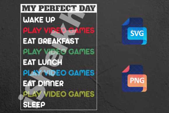 My Perfect Day Video Games Graphics for Crafts