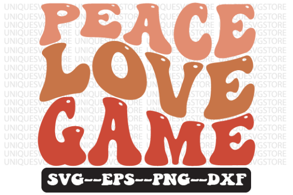 Peace Love Game Retro Wavy Svg Design for Graphics and Crafts
