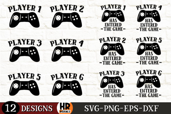 Player 1 Player 2 Matching Family SVG for Crafts and Graphics