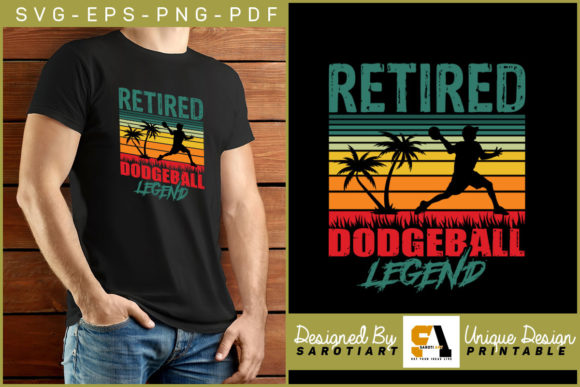 Retired Dodgeball Legend Vintage Design for Graphics and Crafts