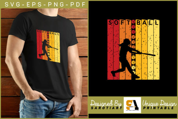 Softball Retro Sublimation Design Shirt for Crafts and Graphics